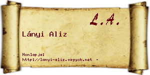Lányi Aliz névjegykártya